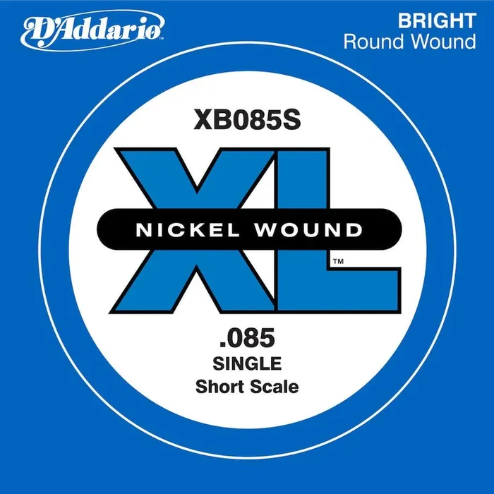 D‘Addario XB085S Nickel Wound Bass Guitar Single String, Short Scale, .085
