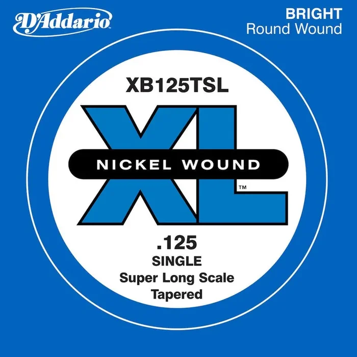 D‘Addario XB125TSL Nickel Wound Bass Guitar Single String, Super Long Scale, .125, Tapered