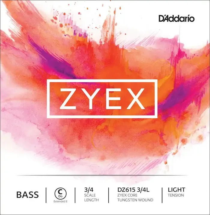 D‘Addario Zyex Bass Single C (Extended E) String, 3/4 Scale, Medium Tension