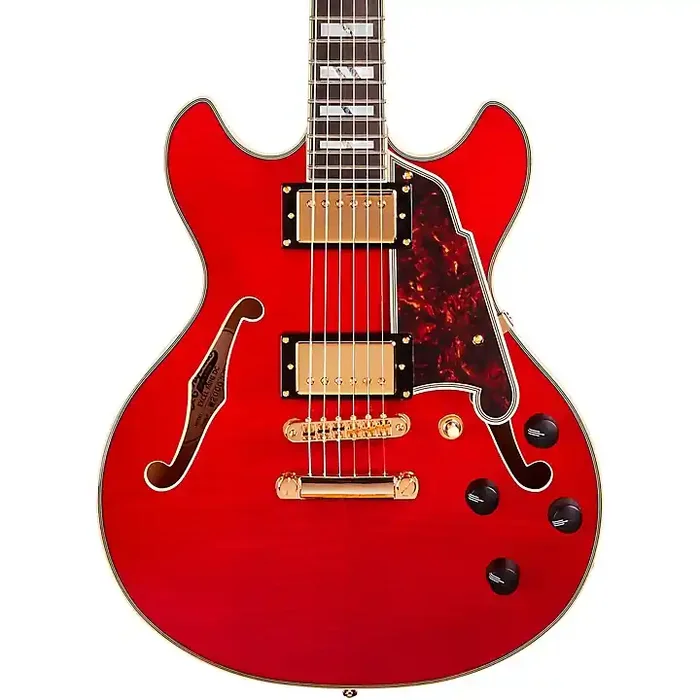 D‘Angelico Excel Mini DC Semi-Hollow Electric Guitar Transparent Cherry Guitar Center