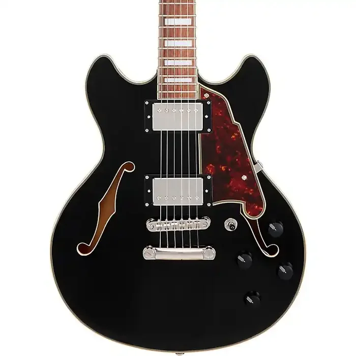 D‘Angelico Premier Mini DC Semi-Hollow Electric Guitar Solid Black Guitar Center