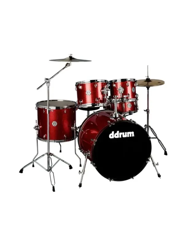 ddrum D2 5pc Drum Kit w/ Cymbals – Red Sparkle