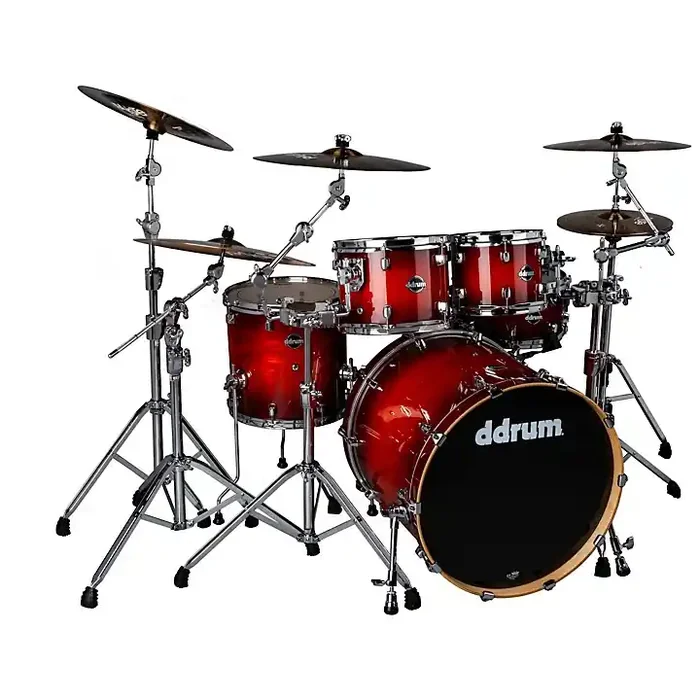 ddrum Dominion Birch 5-Piece Shell Pack With Ash Veneer Red Burst Guitar Center