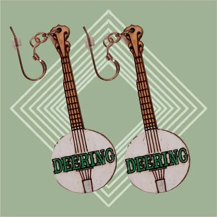 Deering Banjo Wooden Earrings