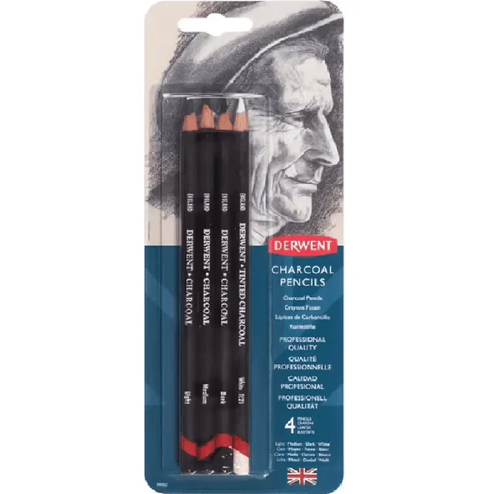Derwent Charcoal Pencils Professional Artists (Assorted) [Pack 4]