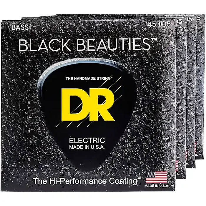 DR Strings BKB-45 Black Beauties Medium 4-String Bass Strings 4 Pack Guitar Center