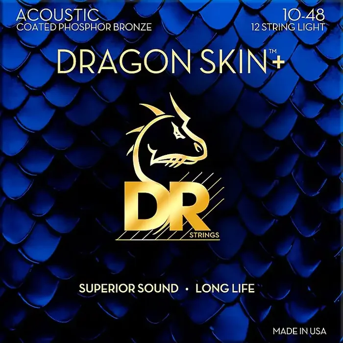 DR Strings Dragon Skin+ Coated Accurate Core Technology 12-String Phosphor Bronze Acoustic Guitar Strings 10 – 48 Guitar Center