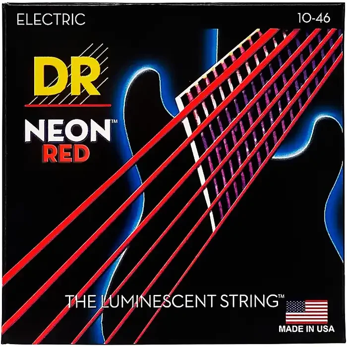 DR Strings Hi-Def NEON Red Coated Medium (10-46) Electric Guitar Strings Guitar Center
