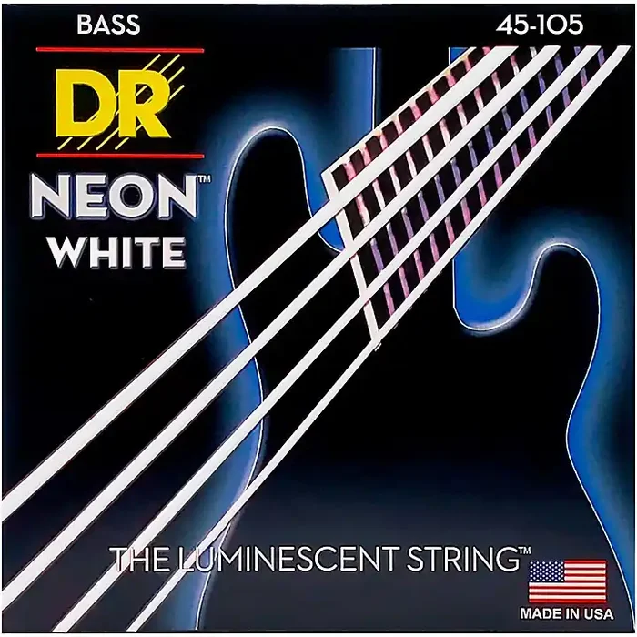 DR Strings Hi-Def NEON White Coated Medium 4-String Bass Strings Guitar Center