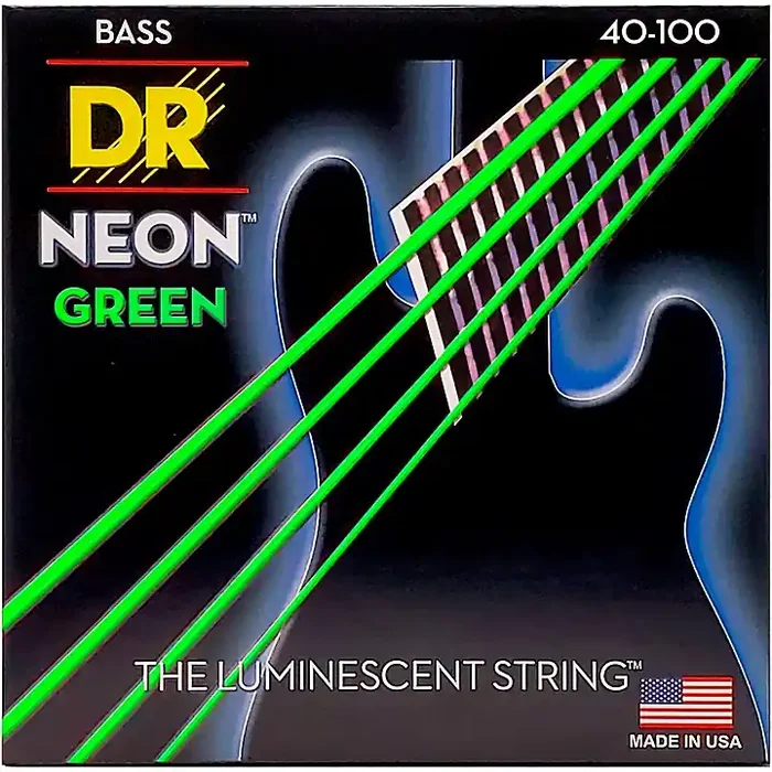 DR Strings NEON Hi-Def Green Bass SuperStrings Light 4-String Guitar Center