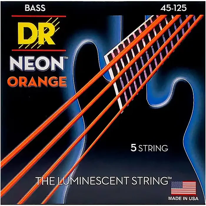DR Strings NEON Hi-Def Orange Bass SuperStrings Medium 5-String Guitar Center