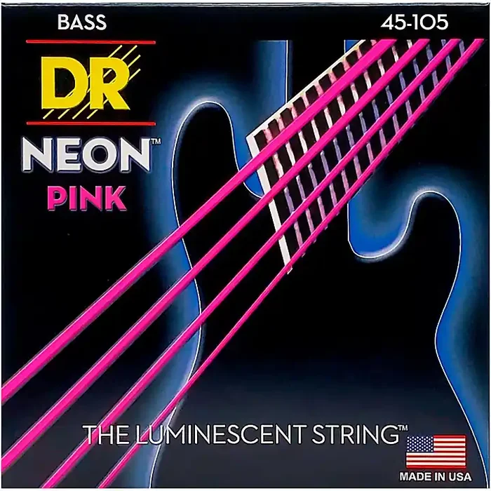 DR Strings NEON Hi-Def Pink Bass SuperStrings Medium 4-String Guitar Center