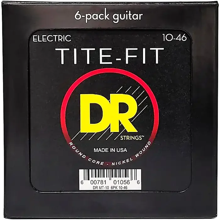 DR Strings Tite-Fit MT-10 Medium-Tite Nickel-Plated Electric Guitar Strings 6-Pack Medium (10-46) Guitar Center