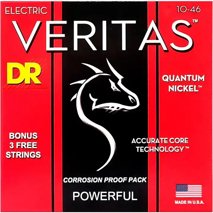 DR Strings VERITAS – Accurate Core Technology Medium Electric Guitar Strings (10-46) Guitar Center