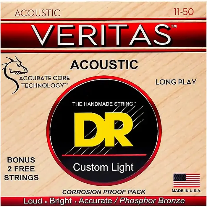 DR Strings Veritas – Perfect Pitch with Dragon Core Technology Custom Light Acoustic Strings (11-50) Guitar Center
