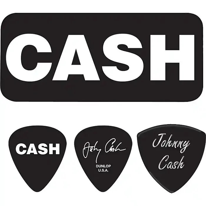 Dunlop Johnny Cash Bold Pick Tin with 6 Picks Medium Guitar Center