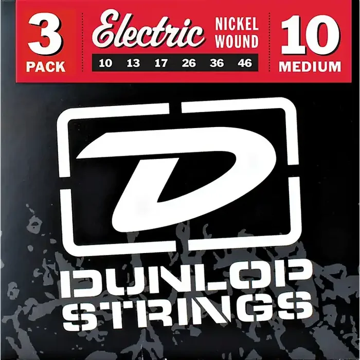 Dunlop Nickel Plated Steel Electric Guitar Strings Medium 3-Pack Guitar Center