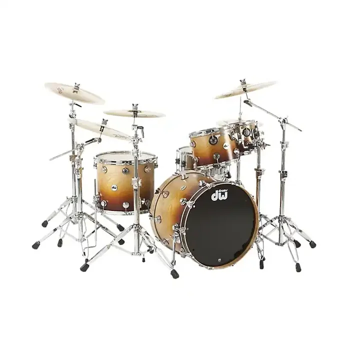 DW Collector‘s Series 4-Piece Lacquer Specialty Shell Pack Cherry Wood to Burnt Toast Fade Chrome Hardware Guitar Center
