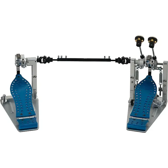 DW Colorboard Machined Chain Drive Double Bass Drum Pedal With Cobalt Footboard Guitar Center