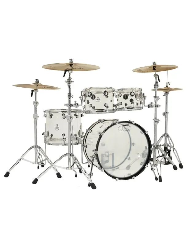 DW Design Series 4-pc Acrylic Shell Pack Clear w/ 22″ Kick