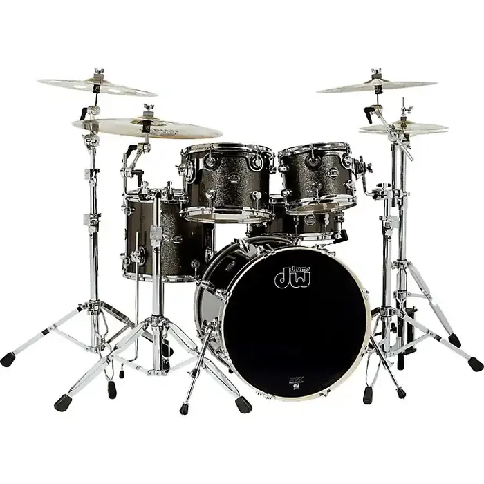 DW Performance Series 5-Piece Shell Pack Pewter Sparkle with Chrome Hardware Guitar Center