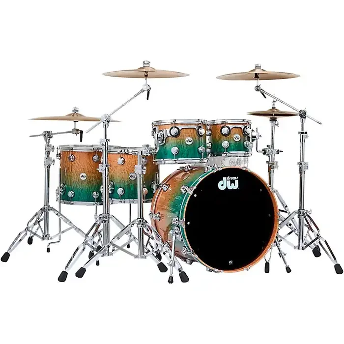 DW SSC Collectors Series 5-Piece Exotic Shell Pack With Chrome Hardware – Natural to Regal Blue Fade Over Moabi Guitar Center