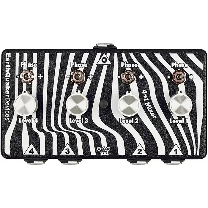 EarthQuaker Devices Four to One Mixer Black and White Guitar Center
