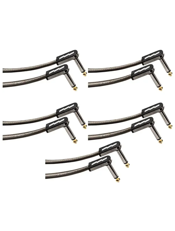 EBS High Perfomance Flat Patch Cable 10cm Black/Gold x 5