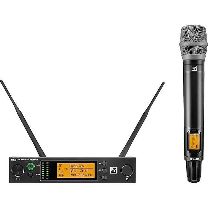 Electro-Voice RE3 Wireless Handheld Set With RE520 Condenser Supercardioid Vocal Microphone Head 488-524 MHz Guitar Center