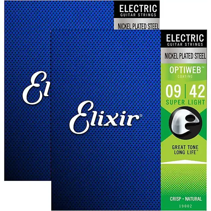 Elixir Electric Guitar Strings With OPTIWEB Coating, Super Light (.009-.042) 2-Pack Guitar Center