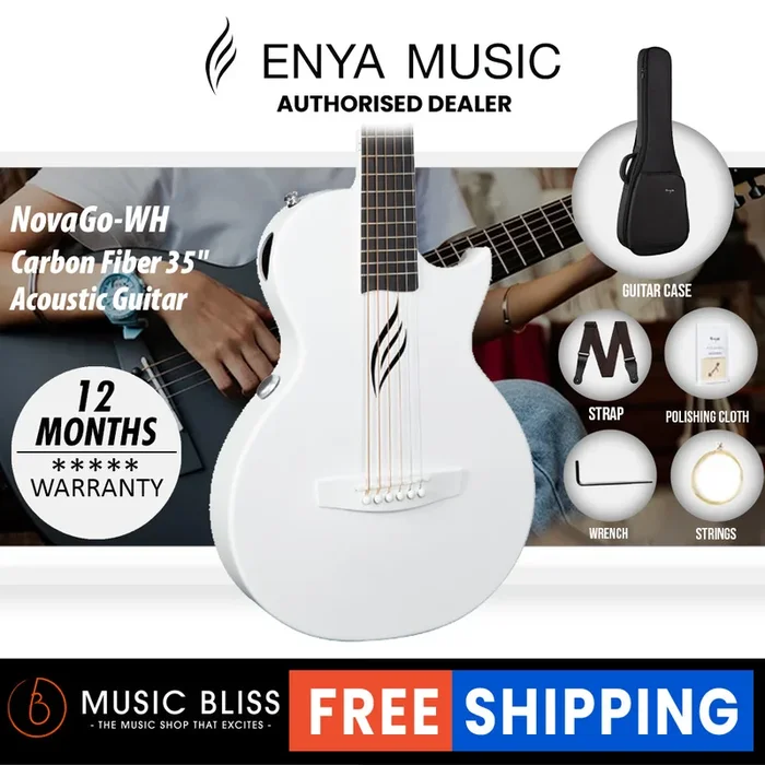 Enya Nova Go Carbon Fiber Acoustic Guitar – White