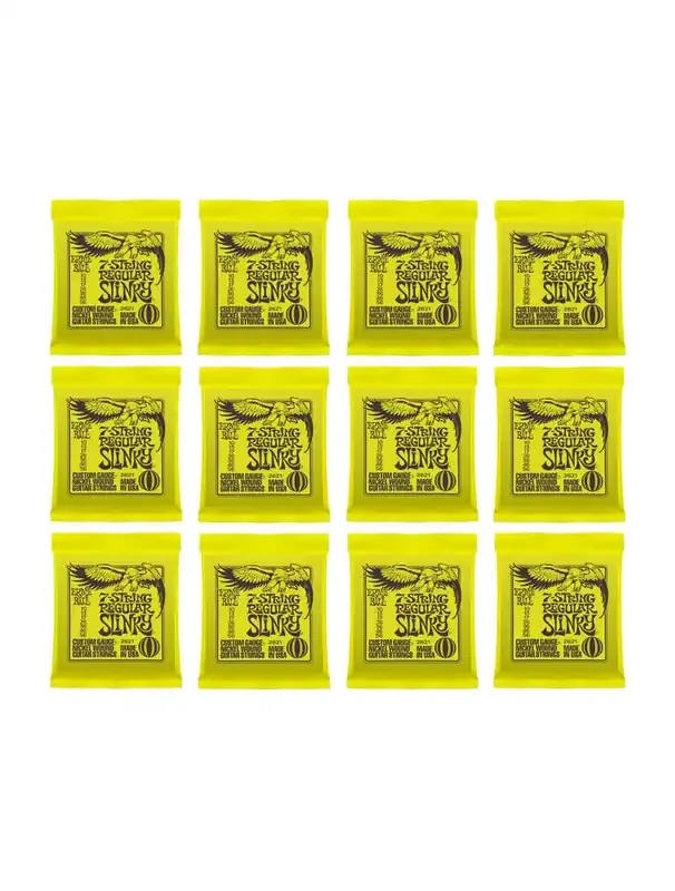 Ernie Ball 2621 7-string Regular Slinky Nickel Wound Electric Guitar Strings 12-Pack