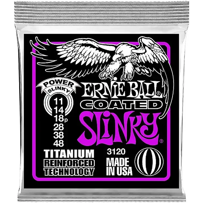 Ernie Ball 3120 Coated Titanium Power Slinky Electric Guitar Strings Guitar Center