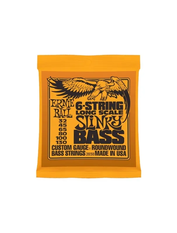 Ernie Ball 6-String Long Scale Slinky Bass Guitar Strings – 32-130