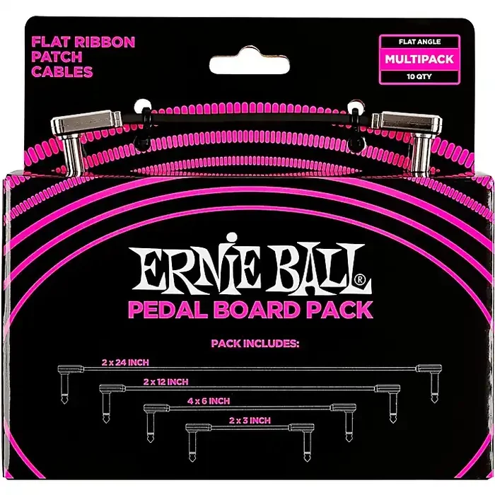 Ernie Ball Flat Ribbon Patch Cables Pedalboard Multipack Black Guitar Center