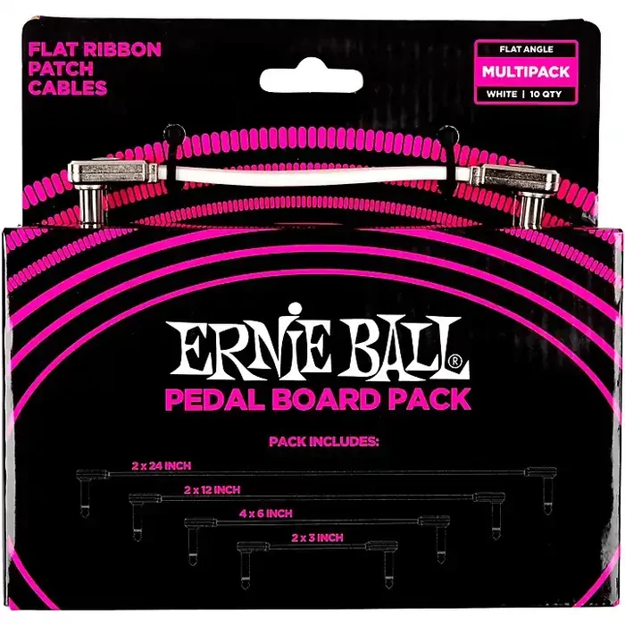 Ernie Ball Flat Ribbon Patch Cables Pedalboard Multipack White Guitar Center