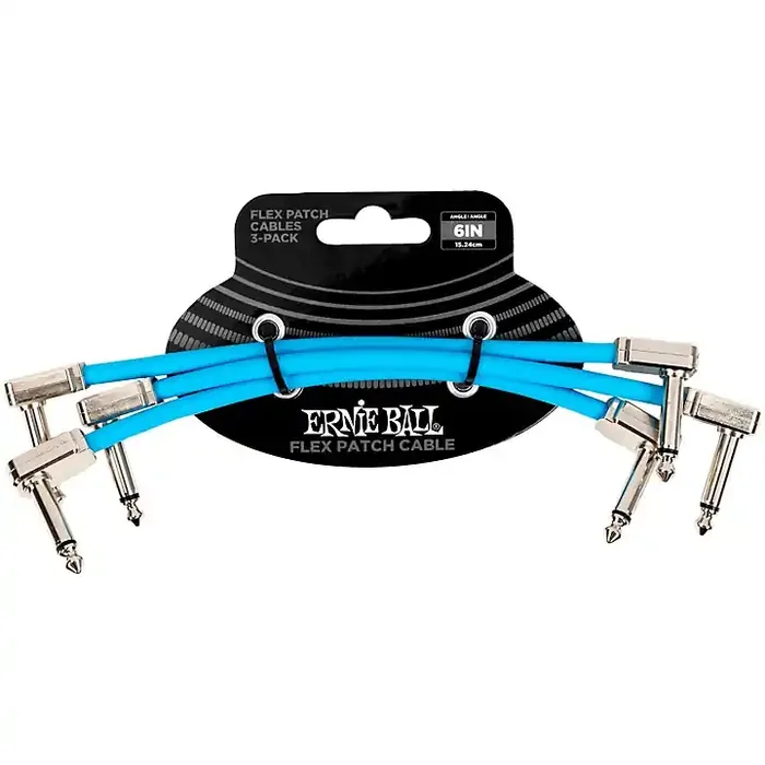 Ernie Ball Flex Patch Cable – 3 Pack 6 in. Blue Guitar Center