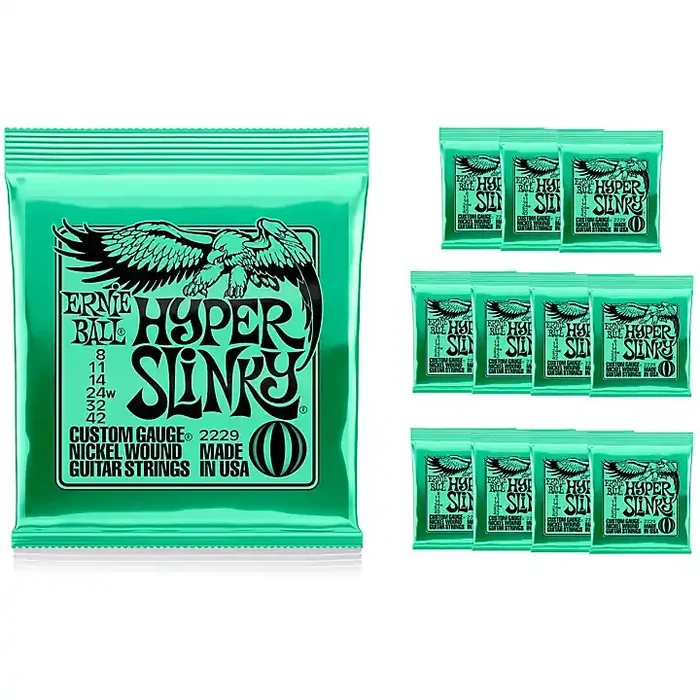 Ernie Ball Hyper Slinky Electric Guitar Strings 12 Pack Guitar Center