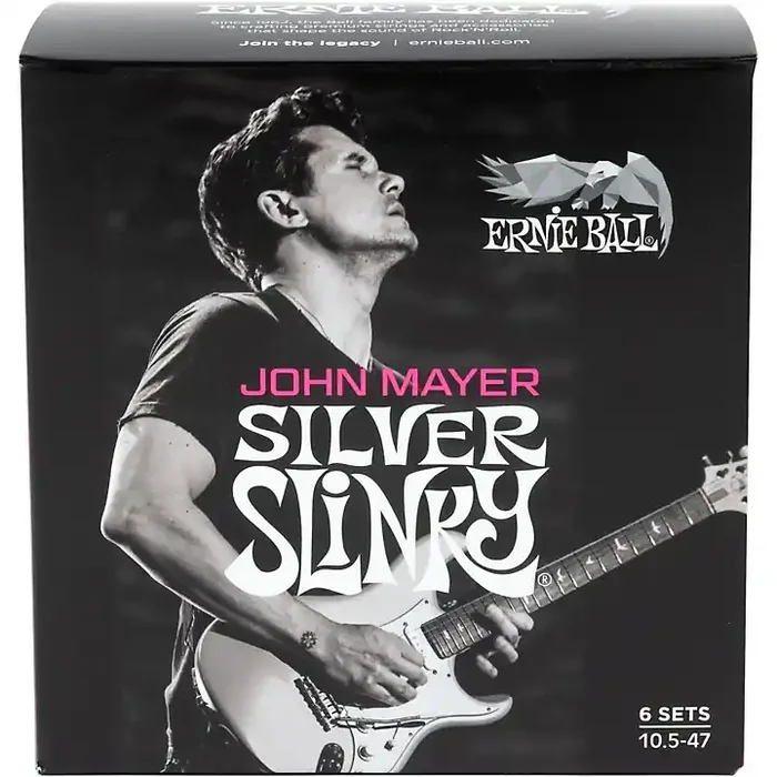 Ernie Ball John Mayer Silver Slinky Nickel Wound Electric Guitar Strings 6 Pack 10.5 – 47 Guitar Center