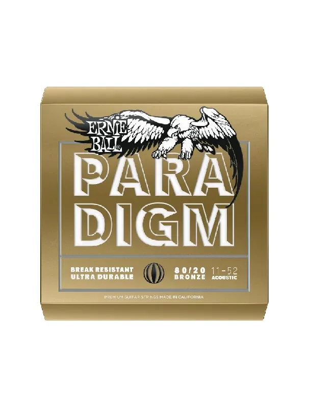 Ernie Ball Paradigm Light 80/20 Bronze Acoustic Guitar Strings – 11-52