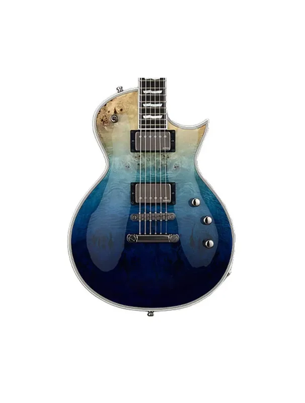 ESP E-II Eclipse Burl Maple top in Blue Natural Fade
