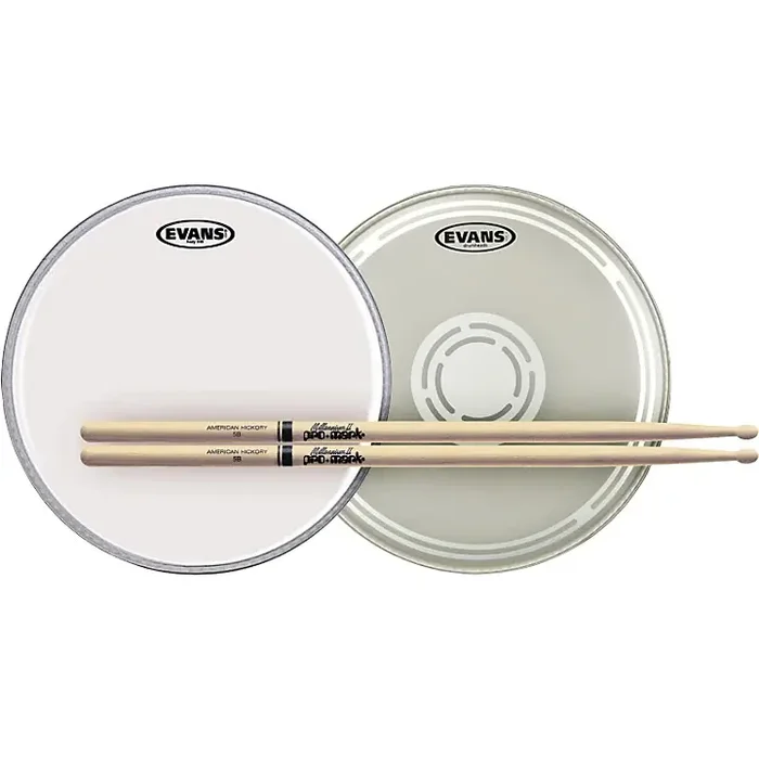 Evans EC Reverse Dot Snare Batter and Snare Side Head Pack With Free Pair of Promark Sticks Wood 5B Guitar Center