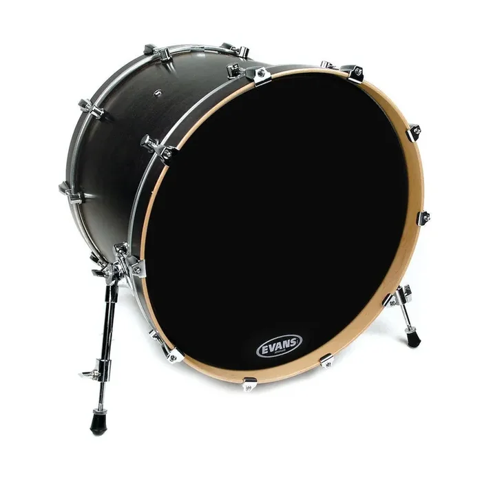 Evans EQ3 Resonant Black Bass Drum Head, No Port, 20 Inch