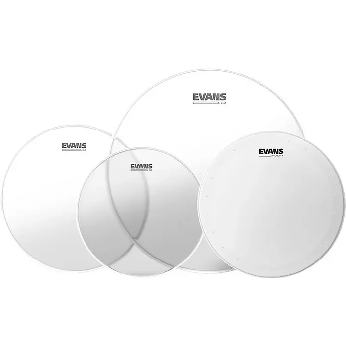 EVANS G2 Clear Tom Heads With Free 14″ HD Dry Snare Head 10, 12, 16 in. Guitar Center