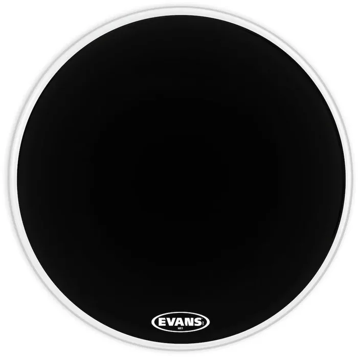 Evans MX1 Black Marching Bass Drum Head, 20 Inch. Bulk-5 Pack.
