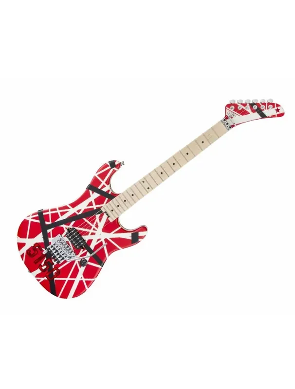 EVH Striped Series 5150 Electric Guitar – Red, Black and White Stripes