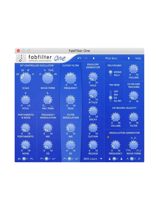 FabFilter One 10-Voice Subtractive Synth with 100 Snds