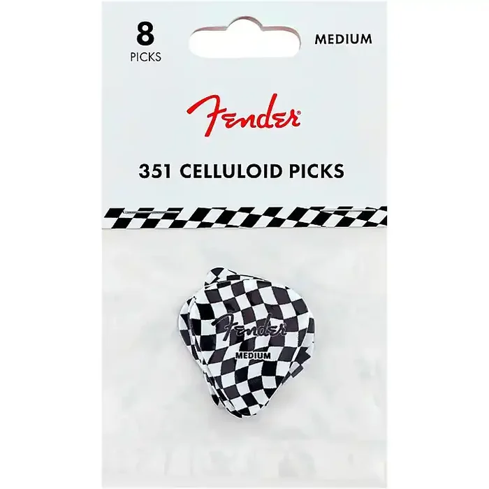 Fender 351 Celluloid Wavy Checkerboard Guitar Picks 8 Pack Guitar Center