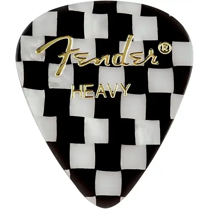 Fender 351 Shape Premium Picks, Checker Celluloid Heavy 12 Pack Guitar Center