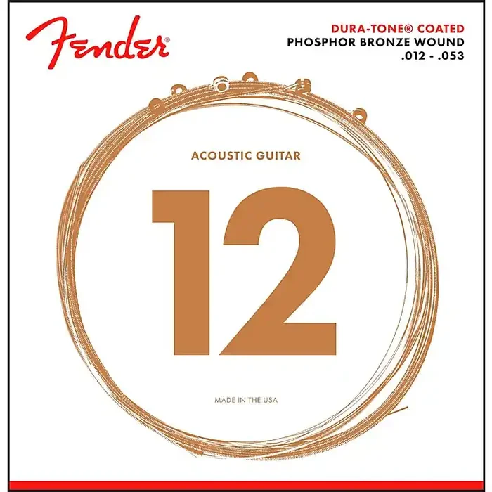Fender 860L Phosphor Bronze Dura-Tone Coated Acoustic Guitar Strings 12-53 Guitar Center